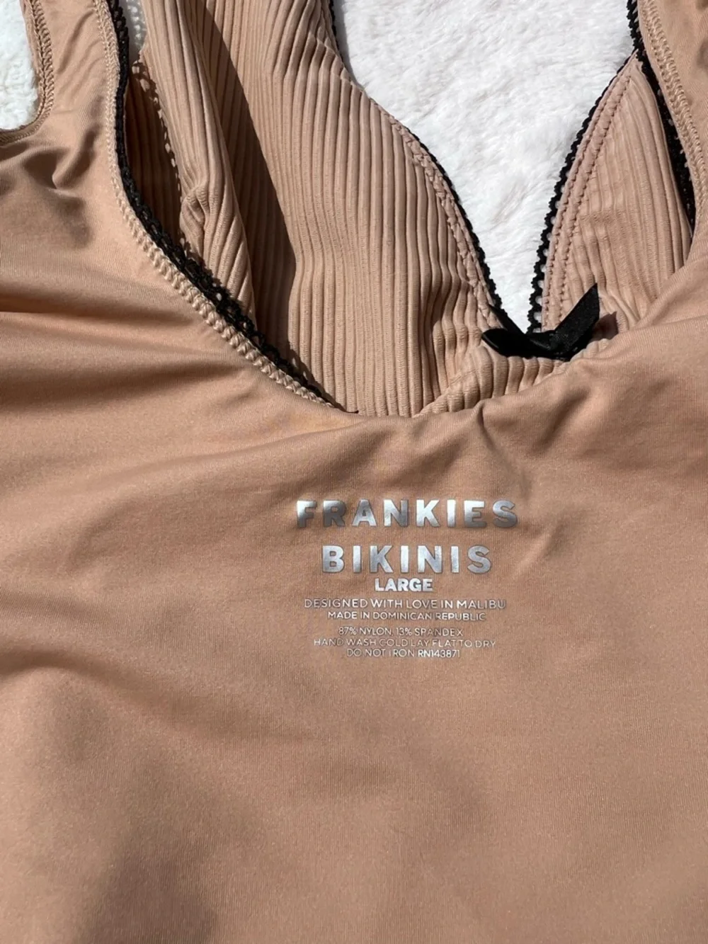 Frankie’s Bikinis Lila Ribbed One Piece In Suntanned Size Large